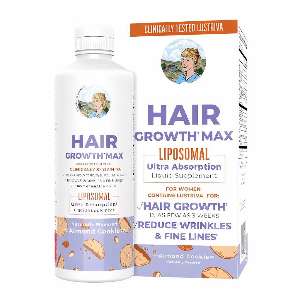 MaryRuth Organics Women'sHair Growth MAX Liposomallwith Lustriva +Biotin10000mcg + Pumpkin Seed Oil|Thicker Hair|Hair Care|Wrinkles, Fine Lines, Skin Care |Ages 18+ |15.22 FI Oz
